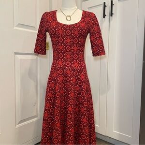 Red Patterned Women's Dress